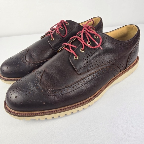 FootJoy Men's Size 12 Wide Club Casuals Wing Tip Golf Shoe- Brown Style 79057 - Picture 1 of 9